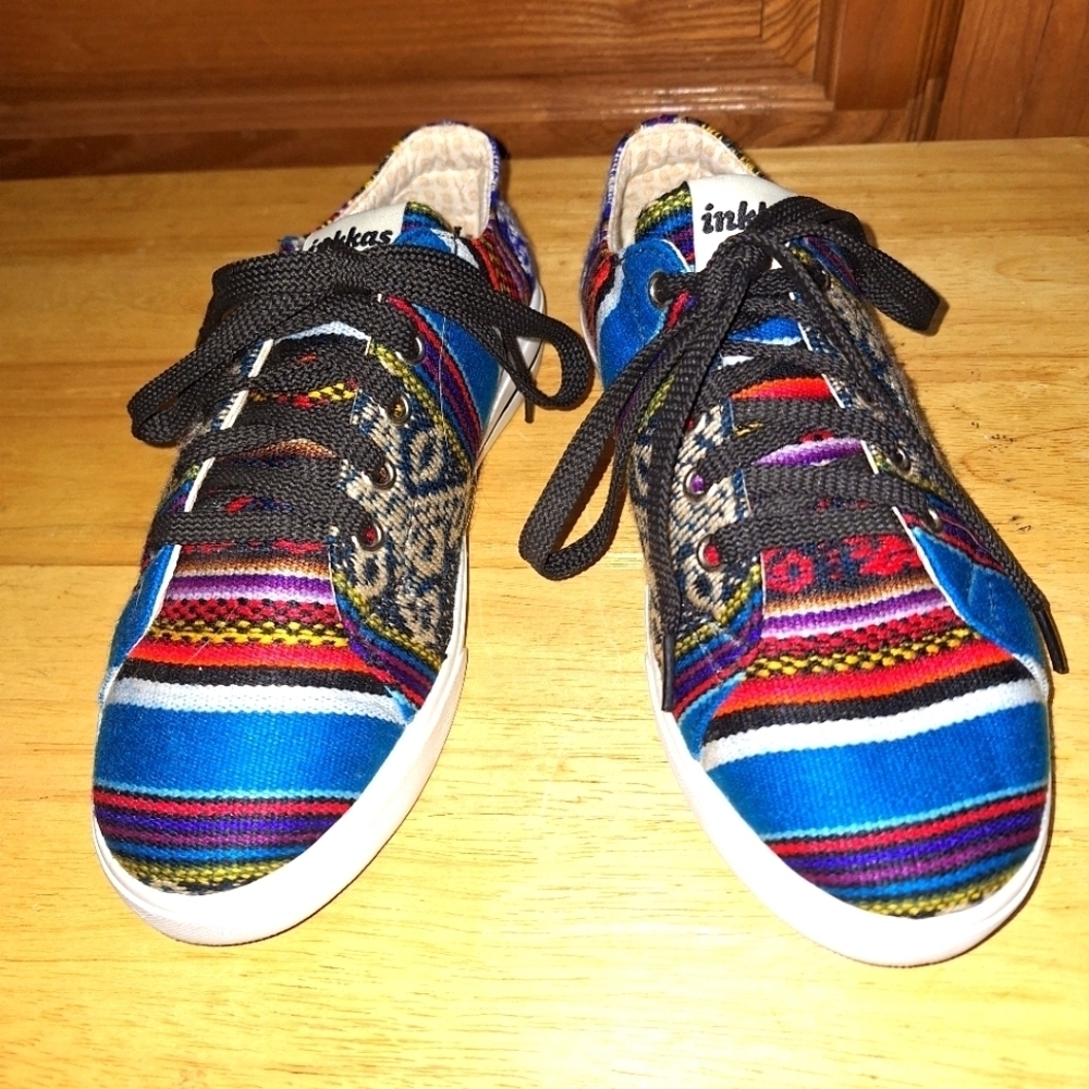 Inkkas Colorful Incan Patterned unisex Sneakers in a women's 5 or men's 3.